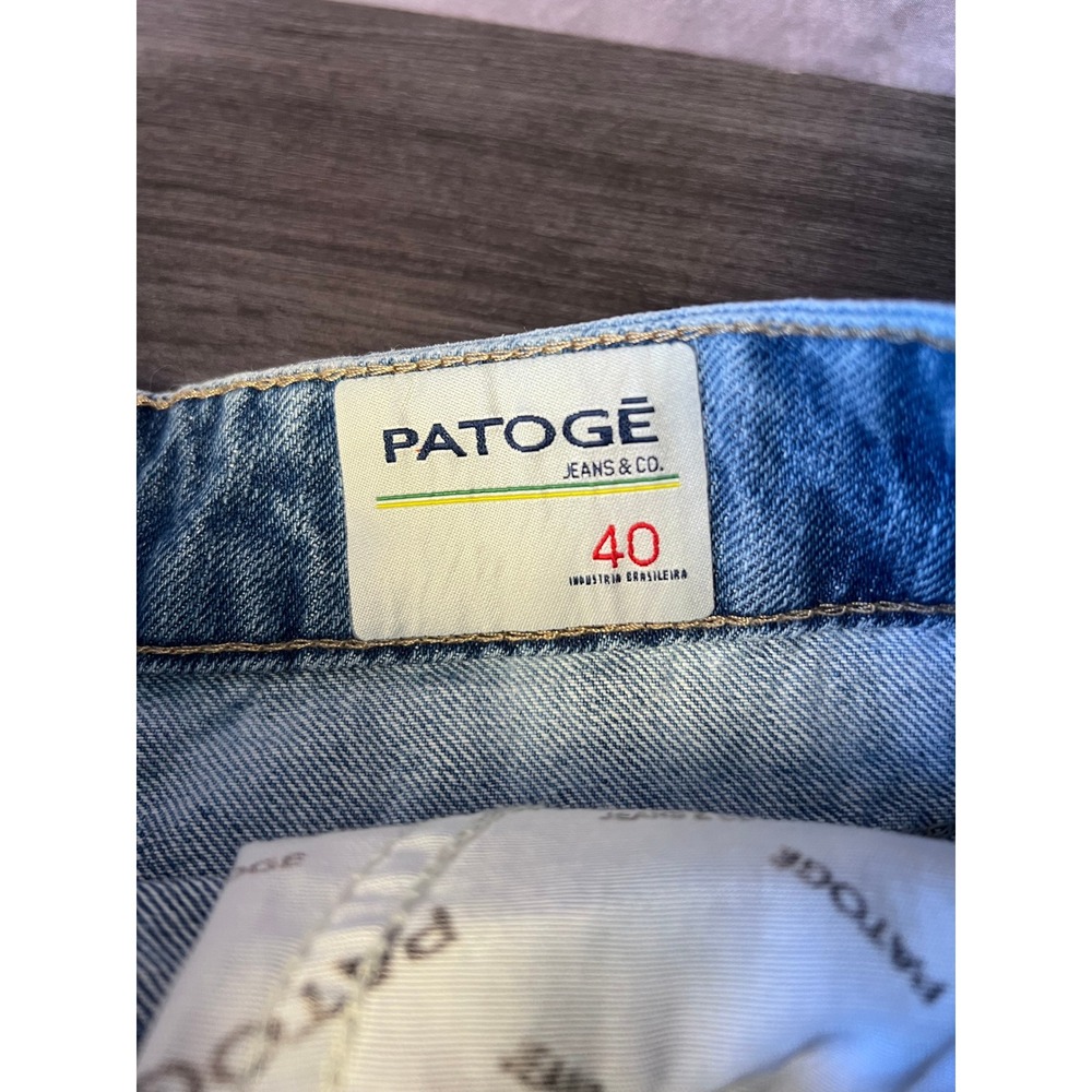 PATOGE Jeans Light Wash Wrap Front Skort Distressed Denim Size 40 US 8 Medium - Picture 2 of 10